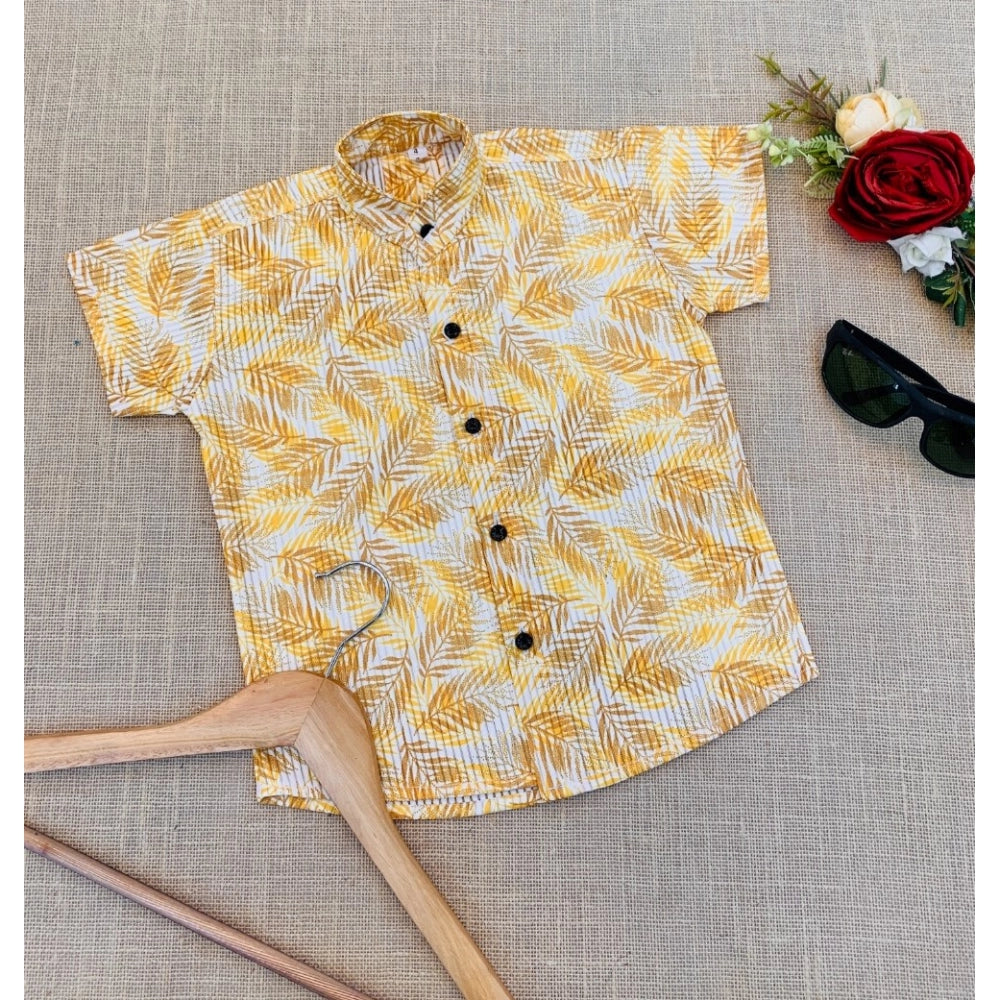 Generic Boy's Cotton Blend Printed Short Sleeve Shirt (MultiColor)