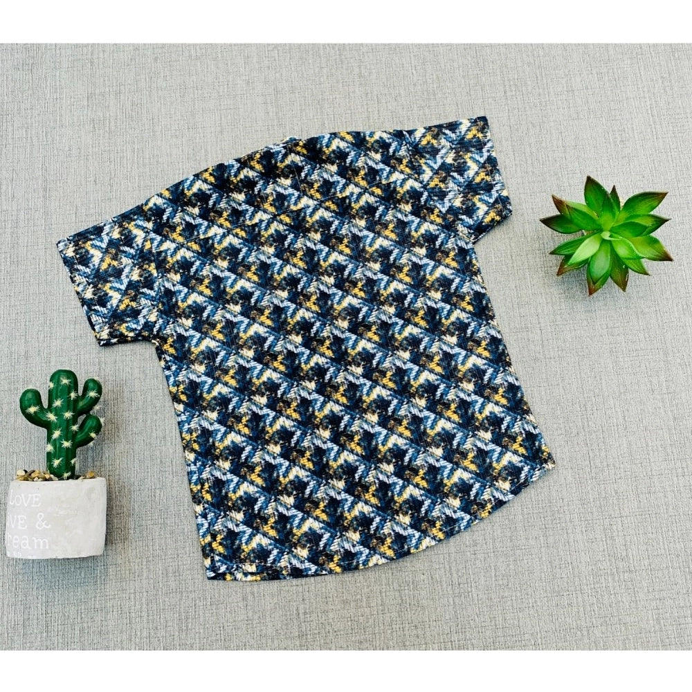 Generic Boy's Cotton Blend Printed Short Sleeve Shirt and Shorts Set (MultiColor)