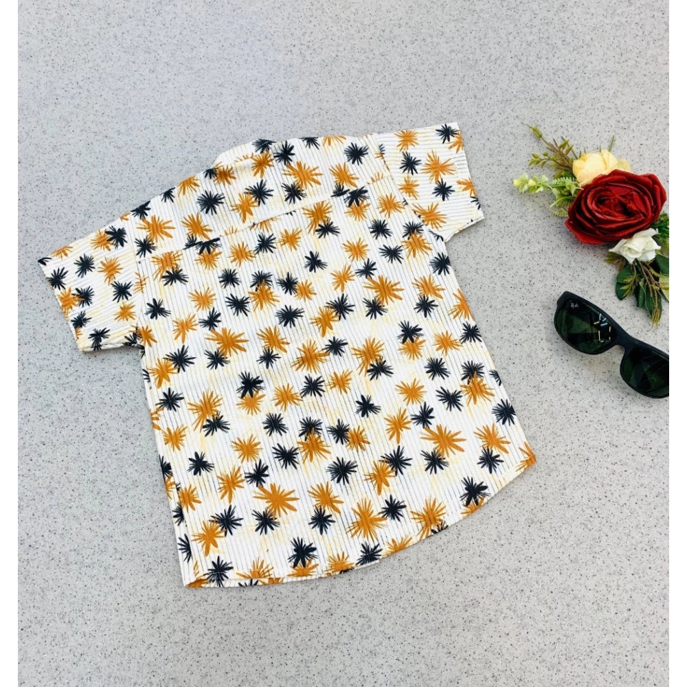 Generic Boy's Cotton Blend Printed Short Sleeve Shirt (MultiColor)