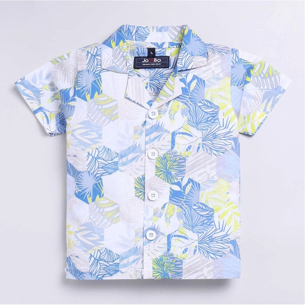 Generic Boy's Cotton Blend Printed Short Sleeve Shirt and Shorts Set (MultiColor)