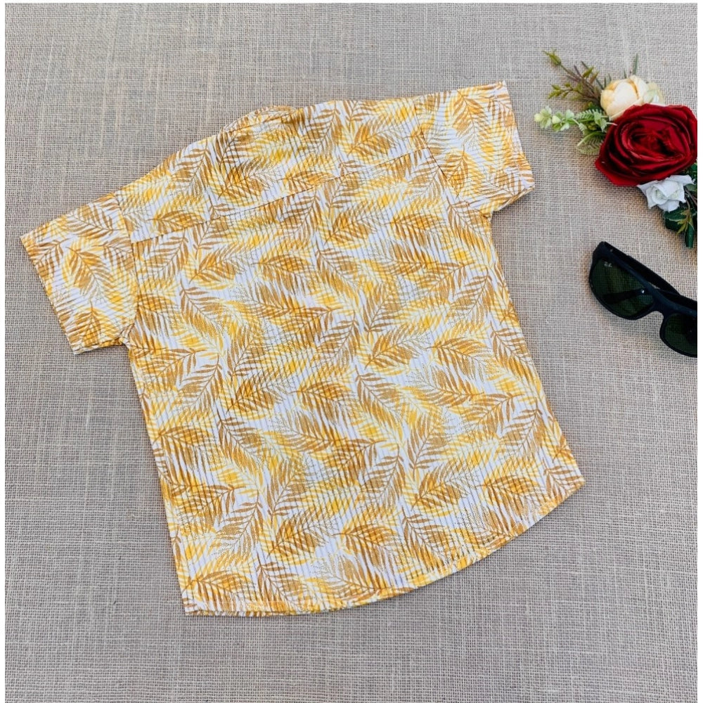 Generic Boy's Cotton Blend Printed Short Sleeve Shirt and Shorts Set (MultiColor)