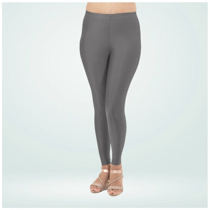 Generic Women's Cotton Blended Solid Shimmer Ankle leggings (Dark Gray)