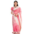 Generic Women's Cotton  Printed Saree With Unstitched Blouse 5.5Mtr (Pink)