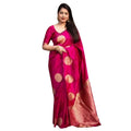Generic Women's Silk Printed Saree With Unstitched Blouse 5.5Mtr (Pink)