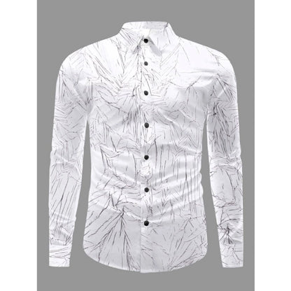 Generic Men's Casual PollyCotton Textured Full Sleeve Collar Shirt (Black)