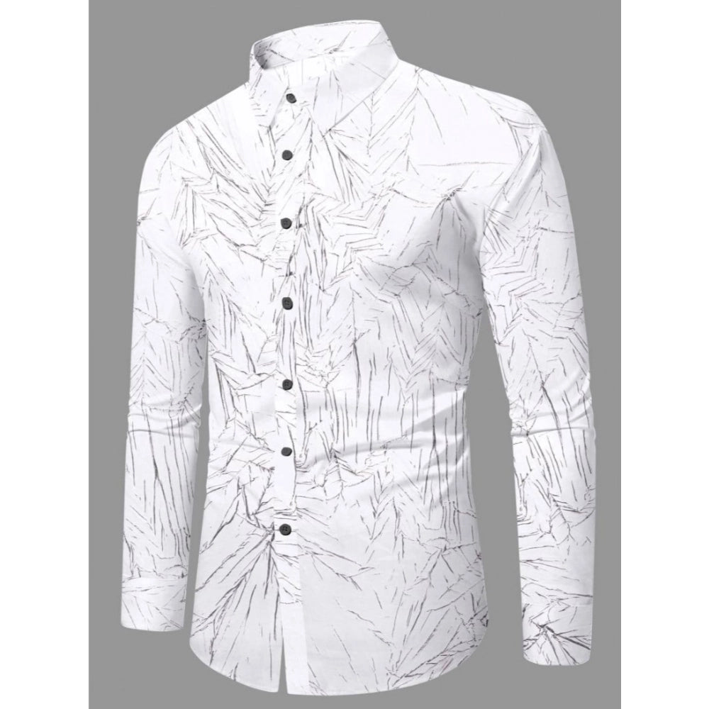 Generic Men's Casual PollyCotton Textured Full Sleeve Collar Shirt (Black)