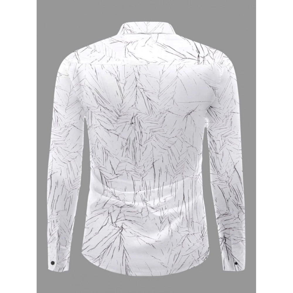 Generic Men's Casual PollyCotton Textured Full Sleeve Collar Shirt (Black)