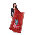 Generic Women's chanderi silk  Printed Dupatta (Red, Length: 2 Mtr)