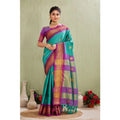 Generic Women's Silk Blended Jaquard Woven Saree With Unstitched Blouse 5.5Mtr (Light Blue)
