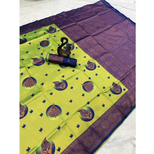Generic Women's Banarasi Silk Jacquard Work Saree With Unstitched Blouse 5.5Mtr (Lavender)