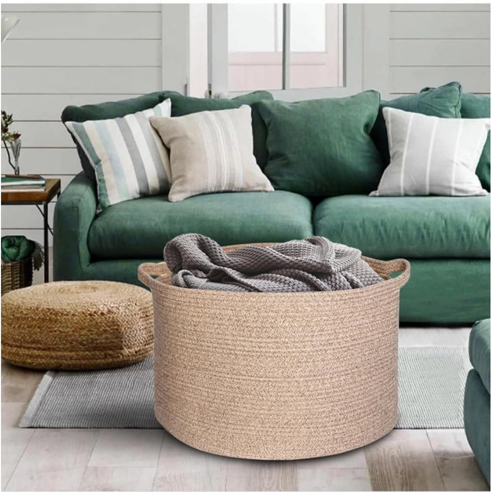 Generic Cotton Kidi 14x12 Inch Pack of 1 Storage Basket For Clothes (Kidi)