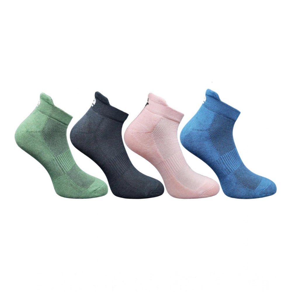 Generic 4_Pair Set Unisex Casual Cotton Printed Ankle Length Socks (Multicolor)