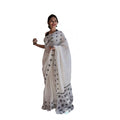 Generic Women's Soft Lilan Printed Saree With Unstitched Blouse 5.5Mtr (White)