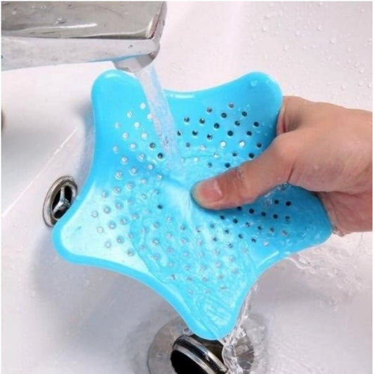 Generic Pack of 6_Star-Shaped Silicone Sink Filter – Hair Catcher And Drain Strainer (Color: Assorted )