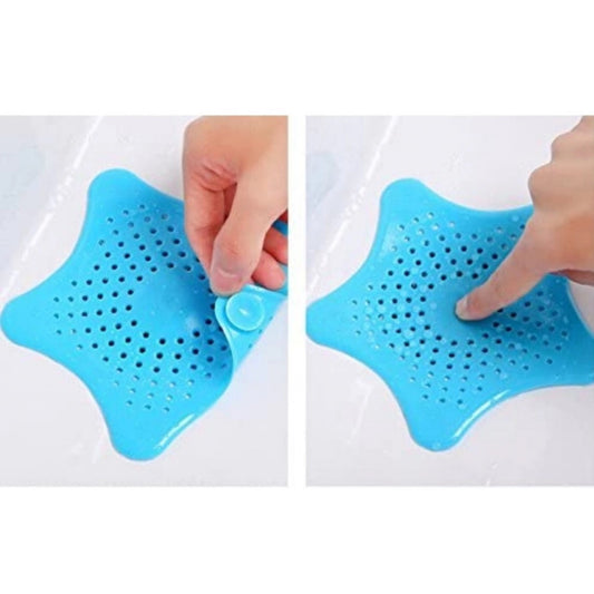 Generic Pack of 6_Star-Shaped Silicone Sink Filter – Hair Catcher And Drain Strainer (Color: Assorted )