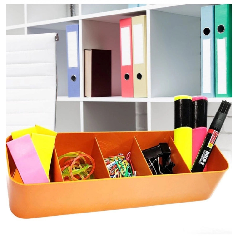 Generic Pack Of 2_Socks Organizer Tray – 4-Piece Set | Quick 5-Section Storage Trays for Drawer Organizing | Sorting Tray for Socks, Accessories And Closet Storage (Color: Assorted )