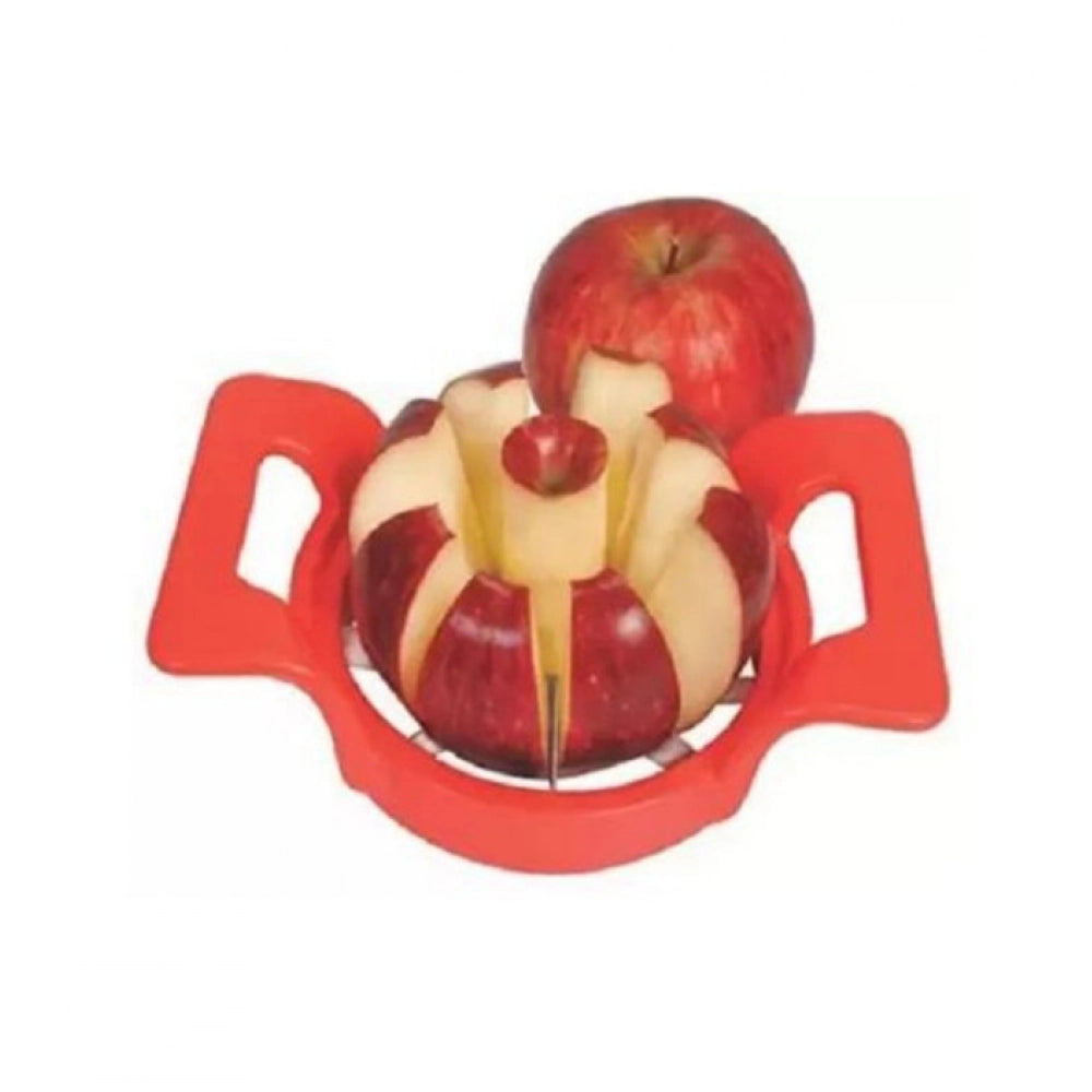 Generic Pack Of 3_Apple Cutter – Stainless Steel Fruit Slicer And Corer for Quick Cutting (Color: Assorted )