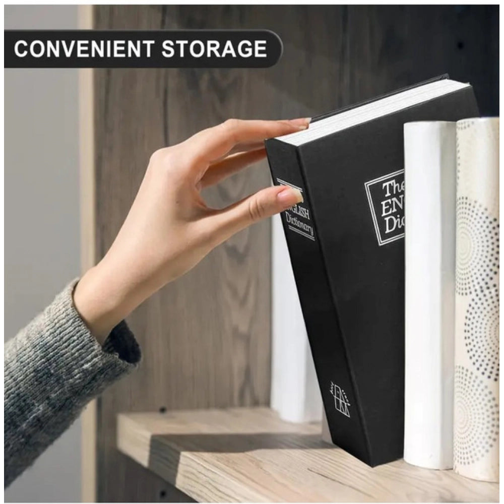 Generic Secret Book Safe with Number Locker (Black)