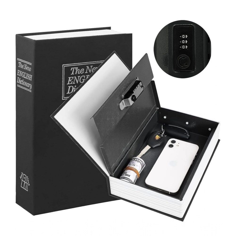 Generic Secret Book Safe with Number Locker (Black)