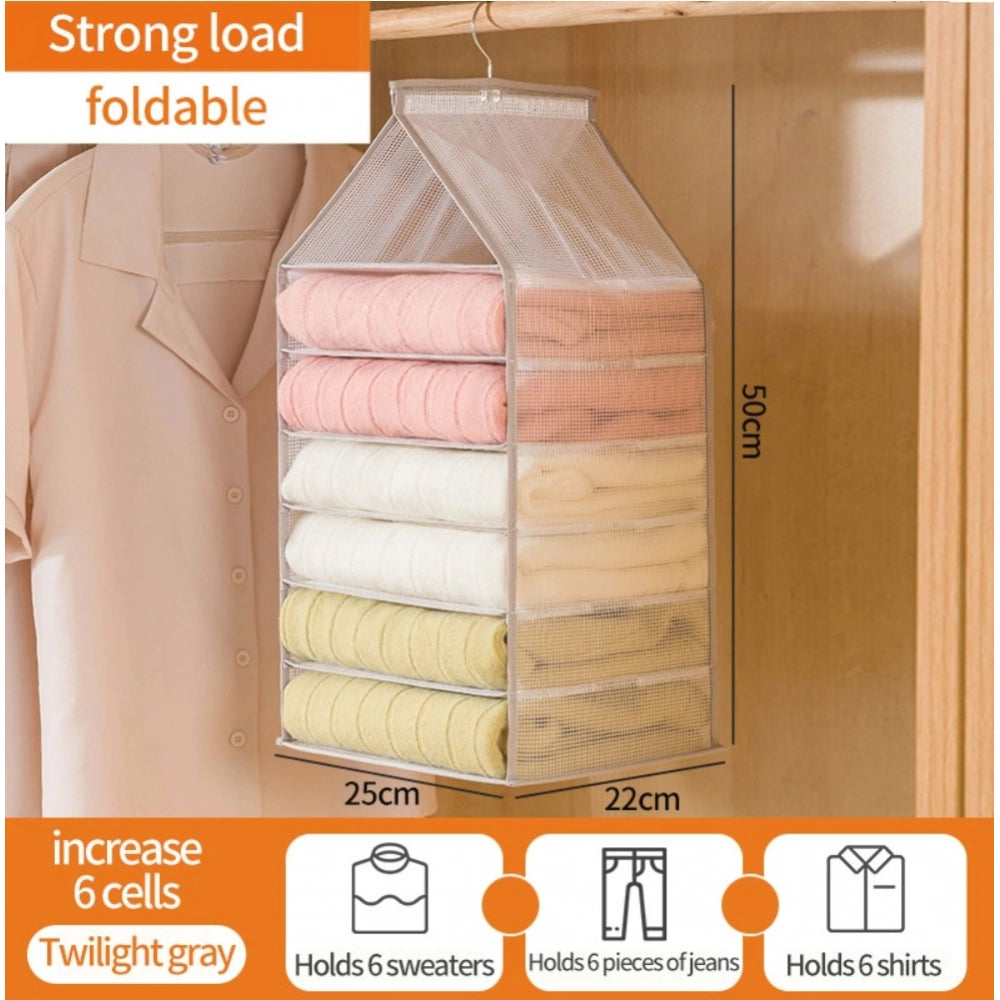 Generic Hanging Foldable Fabric Closet Organizer with 6 Shelves