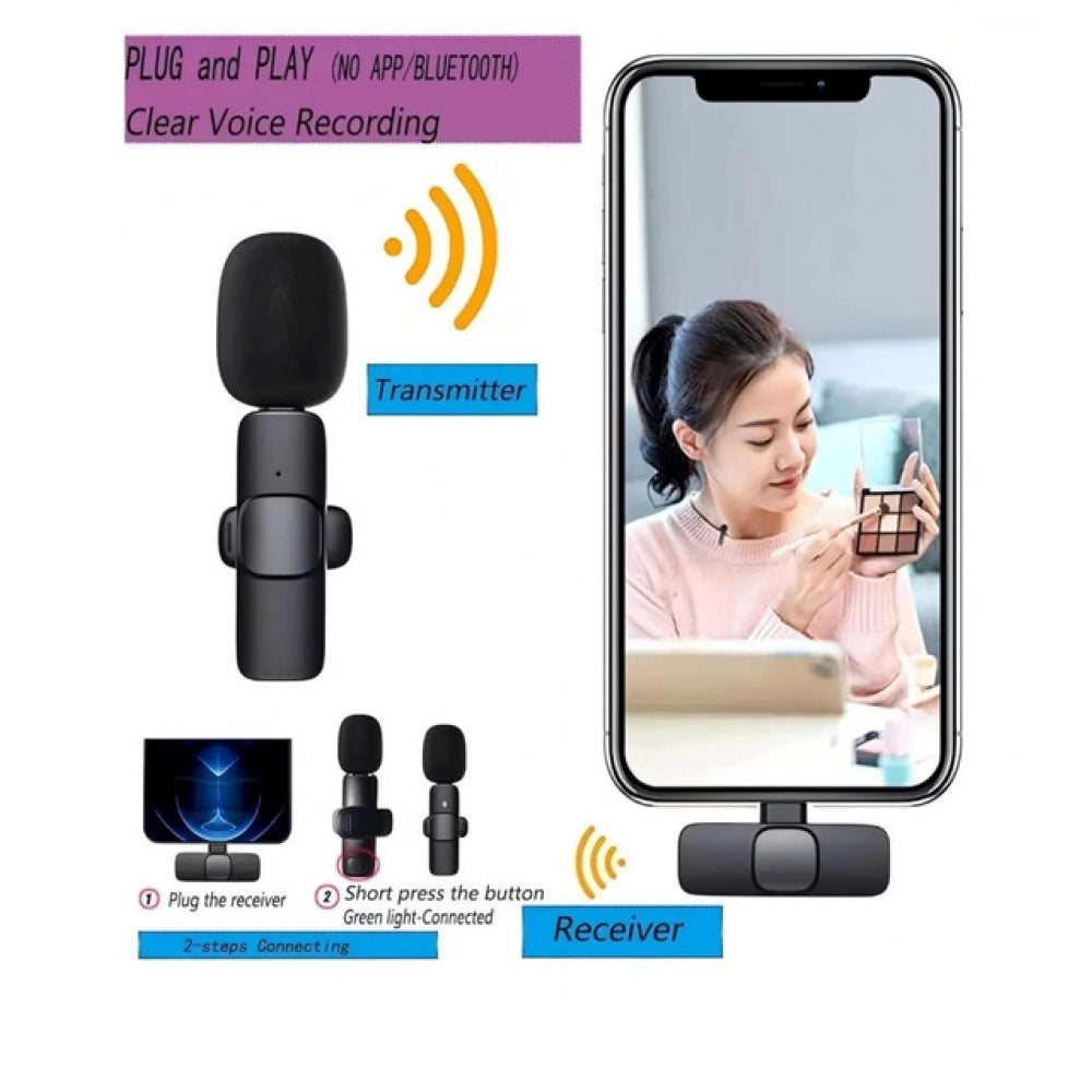 Generic Plastic K9 Microphone, Digital Mini Portable Recording Clip Mic with Receiver (Single Piece)
