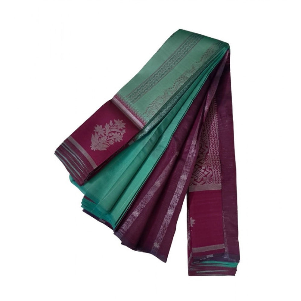 Generic Women's Soft Silk Wooven Saree With Unstitched Blouse 5.5Mtr (Dark Pista)