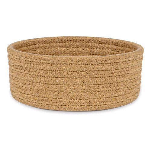 Generic Cotton 8x3 Inch Round 1 Pcs Bedside Organizer With Out Lid (Beige)